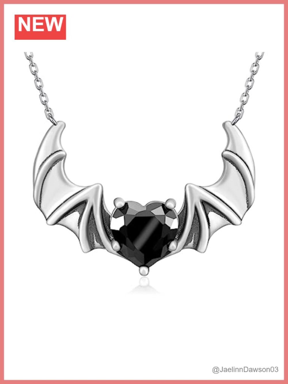 Sterling Silver Bat Necklace Gothic Animal Pendant Jewelry Gift for Women